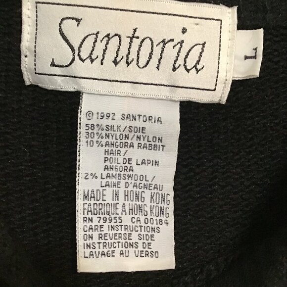 Vintage 90s Santoria Sequined Silk Blend Crew Neck Sweater Size L - Picture 8 of 9